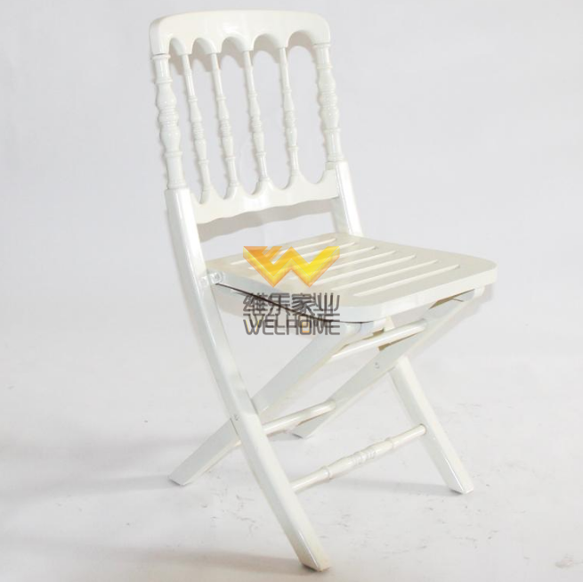 White wooden chateau folding chair for wedding/event